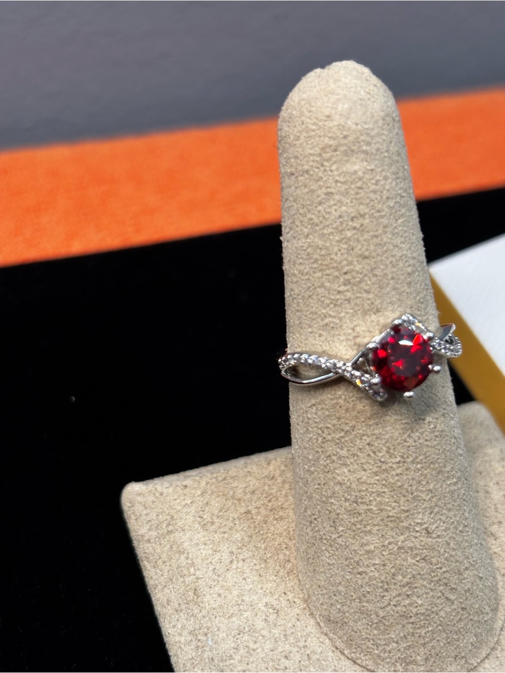 Sliver Plated Moissanite Ring - Picture 3 of 5